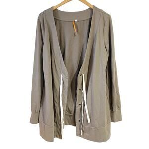 Saturday Sunday Anthropologie Women Cardigan Jacket Tan Button Tie Closure Large